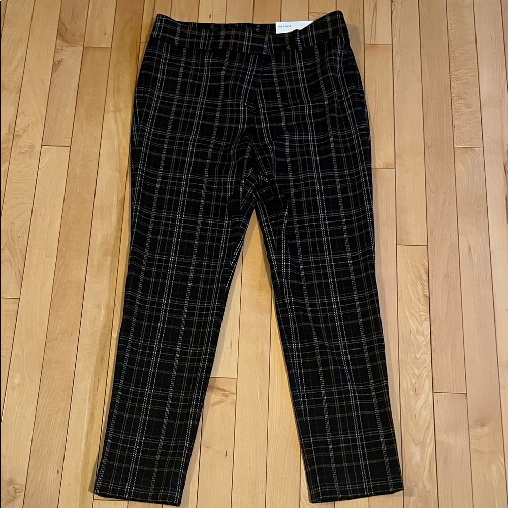 NWT Ann Taylor Size 6 Ankle Dark Plaid Dress Pants